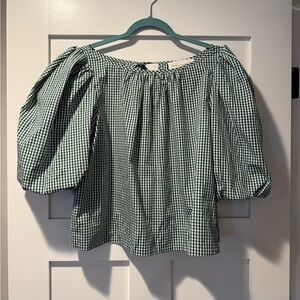 Loeffler Randall Green Gingham Women's Top